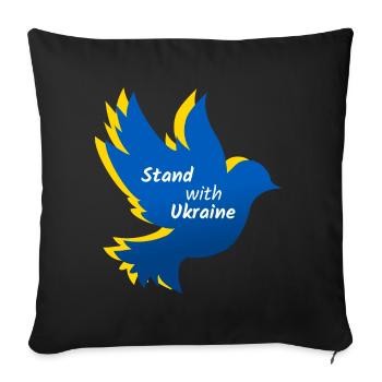 Colombe de la paix de l’Ukraine - Housse de coussin décorative 45 x 45 cm - noir - Devant