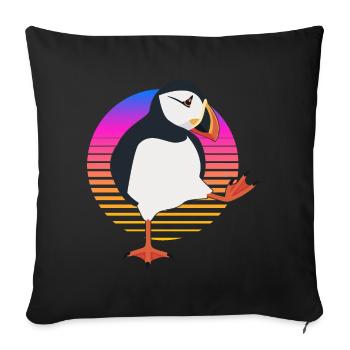 Papageientaucher Sonnenuntergang Papageientaucherv - Sofakissenbezug 45 x 45 cm - Schwarz - Vorne