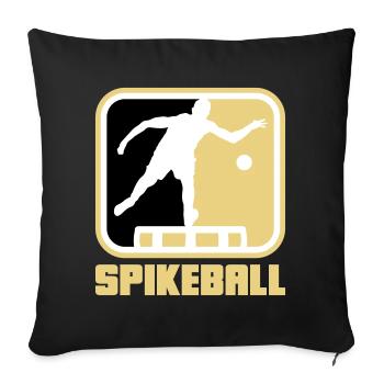 Farben änderbar | Roundnet Spike Ball Spikeball - Sofakissenbezug 45 x 45 cm - Schwarz - Vorne