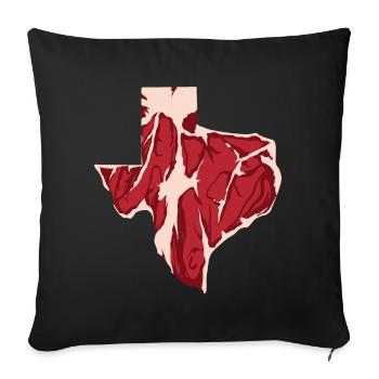 Steak Map Design pour les amoureux du Texas - Housse de coussin décorative 45 x 45 cm - noir - Devant