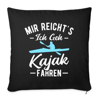 Kajak Kajakfahrer Kanu Paddeln Paddelboot - Sofakissenbezug 45 x 45 cm - Schwarz - Vorne