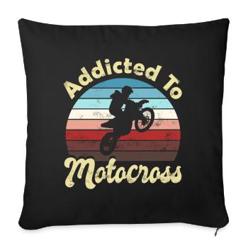 Motocross - Sofa pillowcase 17,3'' x 17,3'' (45 x 45 cm) - black - Front
