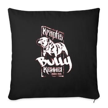 Premier logo de chenil - American Bully XL & Pocket - Housse de coussin décorative 45 x 45 cm - noir - Devant