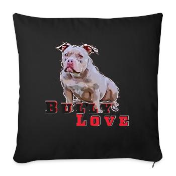 American Pocket BullyLove - Housse de coussin décorative 45 x 45 cm - noir - Devant