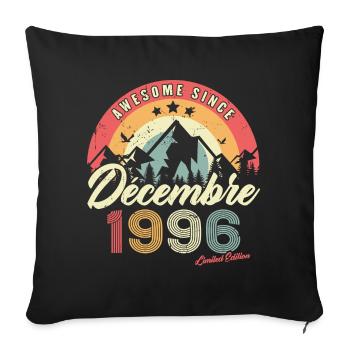 Cadeau D'anniversaire En Décembre 1996 Vintage - Housse de coussin décorative 45 x 45 cm - noir - Devant