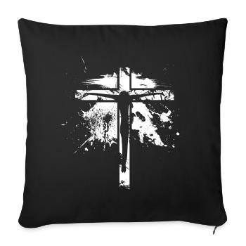 Jesus cross - Christian - Sofa pillowcase 17,3'' x 17,3'' (45 x 45 cm) - black - Front