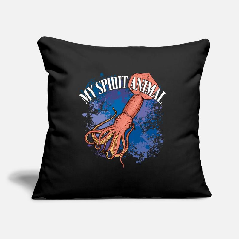 Calmar Calmar géant sur des éclaboussures colorées de couleur Housse de coussin décorative 45 x 45 cm