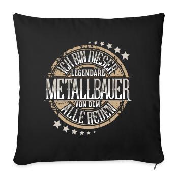Metallbauer - Sofakissenbezug 45 x 45 cm - Schwarz - Vorne