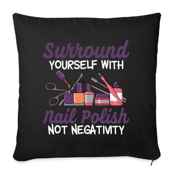 Paint fingernails | Art Nail Salon Gift - Sofa pillowcase 17,3'' x 17,3'' (45 x 45 cm) - black - Front