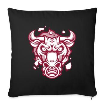 Bull Head Bull Strong Wild Power Animal - Sofa pillowcase 17,3'' x 17,3'' (45 x 45 cm) - black - Front