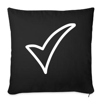 Haken Emoji Skizze Zeichnung weiß - Housse de coussin décorative 45 x 45 cm - noir - Devant