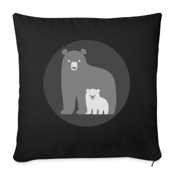 Daddy Bear Mom Bear Cool Geschenk für Daddy Mom - Sofakissenbezug 45 x 45 cm - Schwarz - Vorne