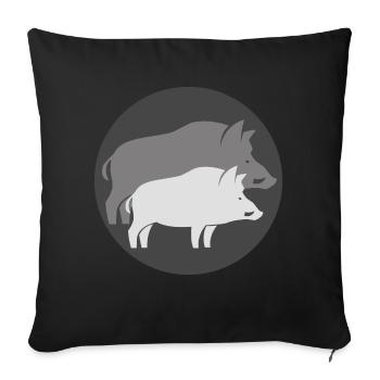 Hunting hunting hunter wild boars cool gift - Sofa pillowcase 17,3'' x 17,3'' (45 x 45 cm) - black - Front