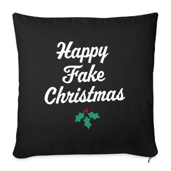 Happy Fake Christmas - Sofa pillowcase 17,3'' x 17,3'' (45 x 45 cm) - black - Front
