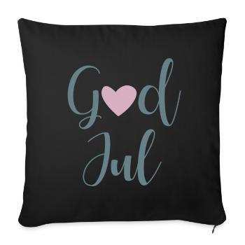 God Jul Heart Handwriting Swedish Xmas - Sofa pillowcase 17,3'' x 17,3'' (45 x 45 cm) - black - Front