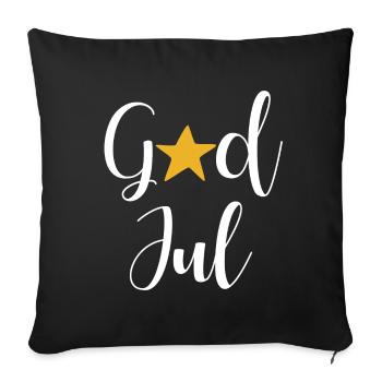 GodJul Stern Frohe Weihnachten skandinavisch Quote - Sofakissenbezug 45 x 45 cm - Schwarz - Vorne