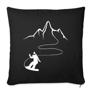 Mountain - Snowboarding - (18) - Sofa pillowcase 17,3'' x 17,3'' (45 x 45 cm) - black - Front