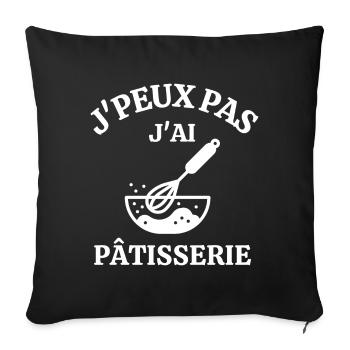 pâtisserie, pâtissier, meilleur pâtissier - Housse de coussin décorative 45 x 45 cm - noir - Devant