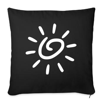 Soleil Dessin Nature Croquis Blanc - Housse de coussin décorative 45 x 45 cm - noir - Devant