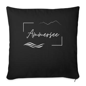 Ammersee in Bayern nahe der Berge - Sofakissenbezug 45 x 45 cm - Schwarz - Vorne