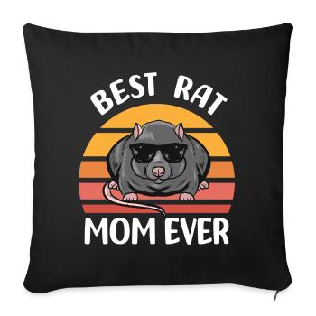 Rat gifts for women | Rat Pet Animals - Sofa pillowcase 17,3'' x 17,3'' (45 x 45 cm) - black - Front