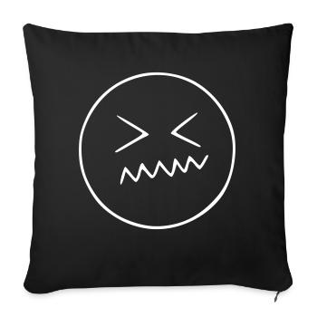 Emoji sketch annoyed white - Sofa pillowcase 17,3'' x 17,3'' (45 x 45 cm) - black - Front