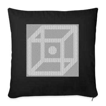 Würfel (Einzeln) - Sofakissenbezug 45 x 45 cm - Schwarz - Vorne
