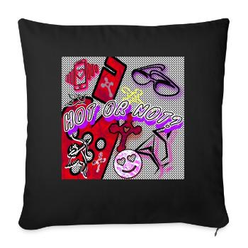 Hot or Not? - Abbild - 2023 - Sofakissenbezug 45 x 45 cm - Schwarz - Vorne
