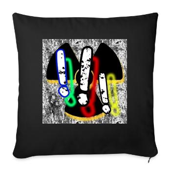 Trois points d’exclamation (3 !!!) - Image - 2023 - Housse de coussin décorative 45 x 45 cm - noir - Devant