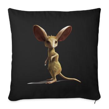 Cute long-eared jerboa design - Sofa pillowcase 17,3'' x 17,3'' (45 x 45 cm) - black - Front