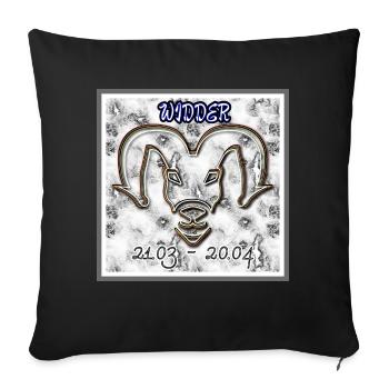 Sternzeichen Widder - Abbild - 2023 - Sofakissenbezug 45 x 45 cm - Schwarz - Vorne
