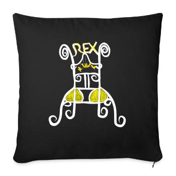 King of Nothing / Rex Nihil - Sofa pillowcase 17,3'' x 17,3'' (45 x 45 cm) - black - Front