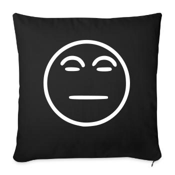 Emoji sketch blanc neutre - Housse de coussin décorative 45 x 45 cm - noir - Devant