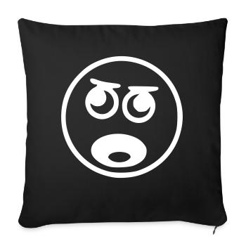 Emoji sketch scream white - Housse de coussin décorative 45 x 45 cm - noir - Devant
