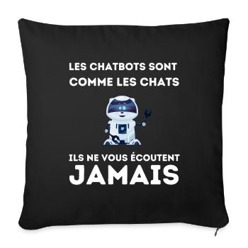Les chatbots sont comme les chats - Housse de coussin décorative 45 x 45 cm - noir - Devant
