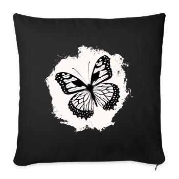 Butterflies pattern - Housse de coussin décorative 45 x 45 cm - noir - Devant
