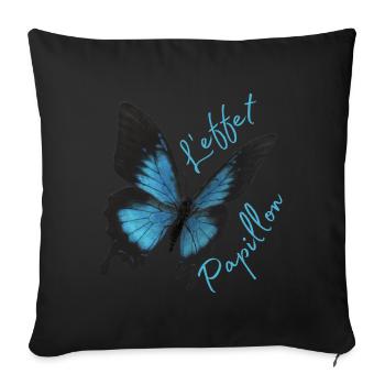 Butterflies pattern - Housse de coussin décorative 45 x 45 cm - noir - Devant