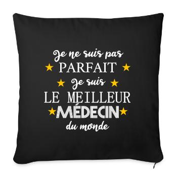 Je suis le meilleur médecin du monde - Housse de coussin décorative 45 x 45 cm - noir - Devant