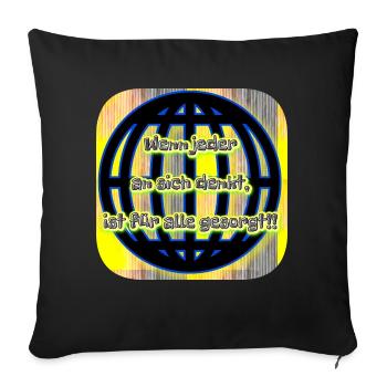 Wenn jeder... - Club WoW - Sofakissenbezug 45 x 45 cm - Schwarz - Vorne