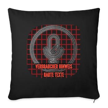 Verbraucher Hinweis | Harte Texte - Club WoW - Sofakissenbezug 45 x 45 cm - Schwarz - Vorne