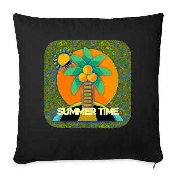 Summer Time - Club WoW - Sofakissenbezug 45 x 45 cm - Schwarz - Vorne