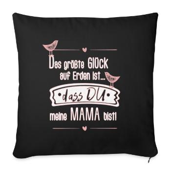 Muttertag Mama SabineVegan (Mit Struktur/Kontur) - Sofakissenbezug 45 x 45 cm - Schwarz - Vorne