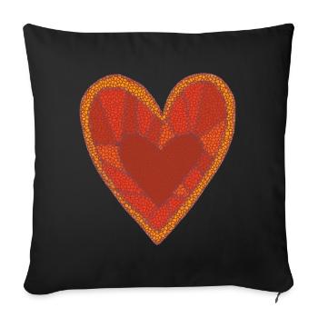 Cœur de mosaïque - Housse de coussin décorative 45 x 45 cm - noir - Devant