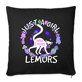 Cadeau Femmes Lémuriens - Housse de coussin décorative 45 x 45 cm - noir - Devant