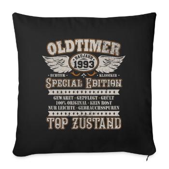 Oldtimer Baujahr Jahrgang 1993 Geburtstag Geschenk - Sofakissenbezug 45 x 45 cm - Schwarz - Vorne