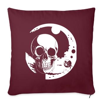 Horror Schädel Schädel Kunst Schädel Gothic Heavy Metal - Sofakissenbezug 45 x 45 cm - Burgunderrot - Vorne
