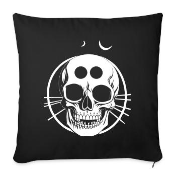 Horreur Crâne Crâne Art Crâne Gothique Heavy Metal - Housse de coussin décorative 45 x 45 cm - noir - Devant