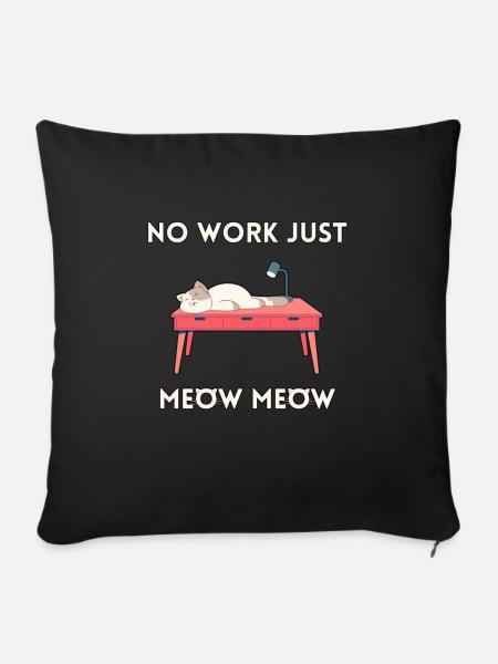 Chat travailleur - Housse de coussin décorative 45 x 45 cm - noir