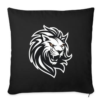 Lion's head in black and white - Sofa pillowcase 17,3'' x 17,3'' (45 x 45 cm) - black - Front