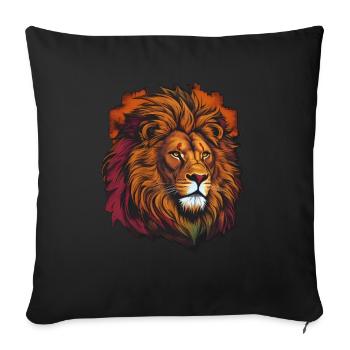 Beautiful Lion - Sofa pillowcase 17,3'' x 17,3'' (45 x 45 cm) - black - Front